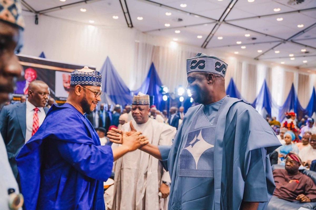 OfficialAPCNg's tweet photo. Today, dignitaries joined the APC National Chairman, Prof. Nentawe Goshwe Yilwatda, as he was honoured as Blueprint Newspaper Person of the Year at the 8th Edition of the Blueprint Newspaper Annual Public Lecture, Impact Series and Awards, held at the Bola Ahmed Tinubu International Conference Centre, Abuja, FCT.
