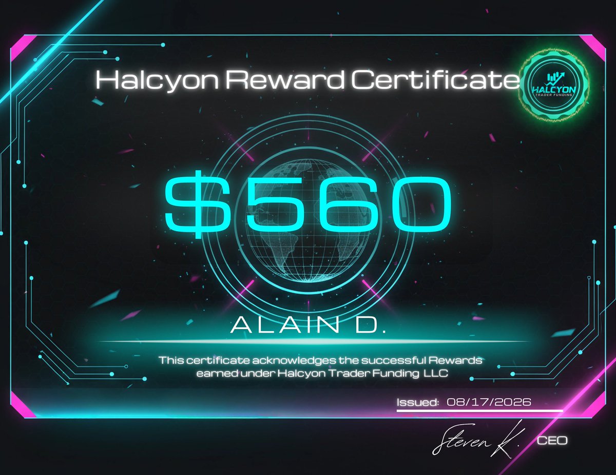 HalcyonPayouts's tweet photo. Alain from Canada received a 560$ payout! He trades with a 25k Lite Reward account! 😄💪 https://t.co/pd5VRvquZM