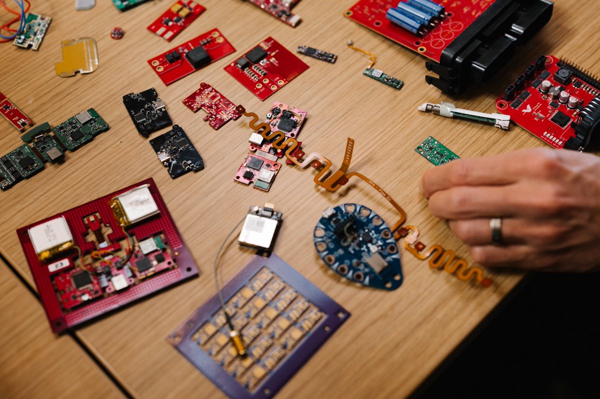 BuildWithFlux's tweet photo. A render tells you the design is valid. Holding the board tells you whether you were right.

That gap is the entire problem with hardware, and it's why there's a table like this in the office.

You can't debug a physical object from a screenshot. https://t.co/CzbSXKPlKL