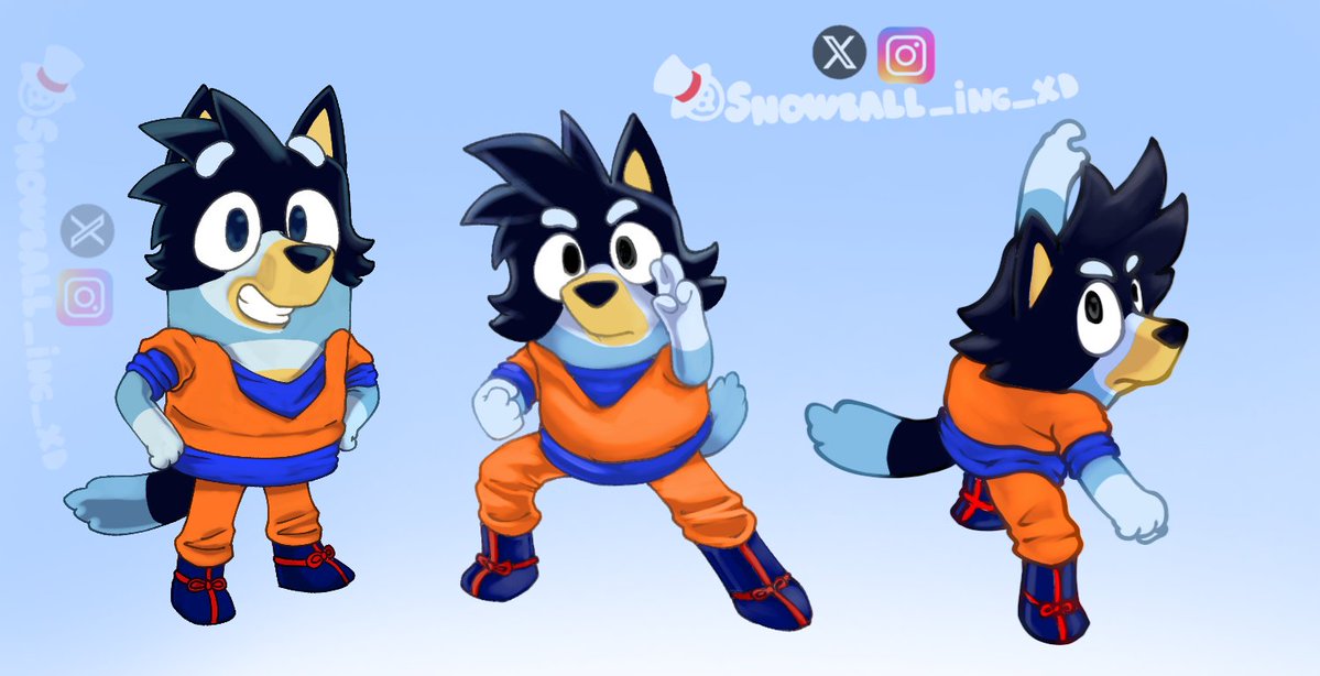 Snowball_ing_xd's tweet photo. Bandit cosplaying as Goku!
#bluey #blueyart #blueyfanart #banditheeler https://t.co/KMkG1Sea5j