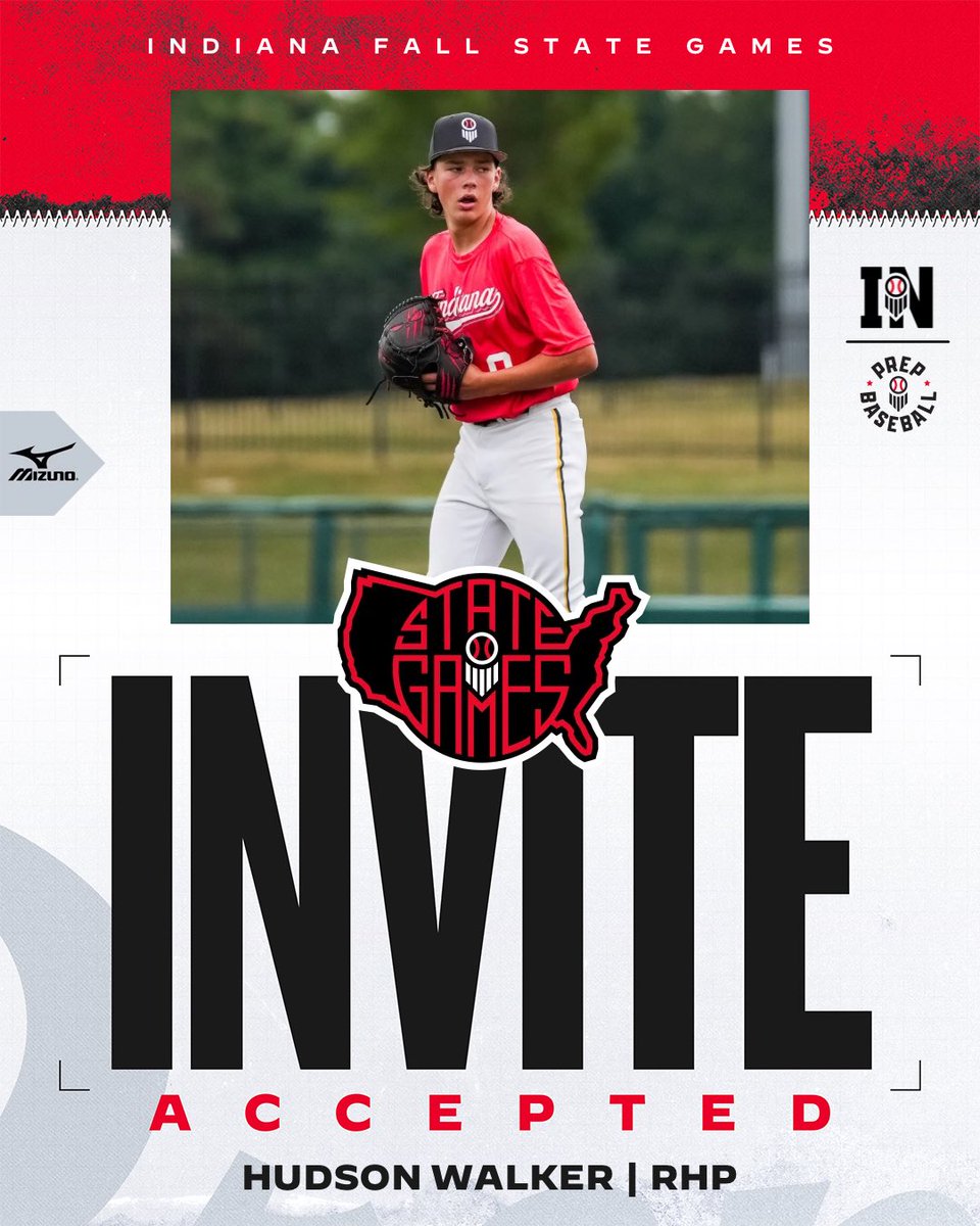 PrepBaseballIN's tweet photo. 𝗛𝘂𝗱𝘀𝗼𝗻 𝗪𝗮𝗹𝗸𝗲𝗿 ➡️ 𝗜𝗻𝘃𝗶𝘁𝗲 𝗔𝗰𝗰𝗲𝗽𝘁𝗲𝗱

‘29 @HudsonW65628 is #𝙇𝙤𝙘𝙠𝙚𝙙𝙄𝙣 for the Fall State Games in October‼️

One of the top arms in Indiana’s 2029 class. Midwest Super Sophomore Games alum 👍

𝘙𝘌𝘘𝘜𝘌𝘚𝘛 𝘐𝘕𝘝𝘐𝘛𝘌👇

🔗 https://t.co/LPKC1VAjwL https://t.co/22WlgmWrX4