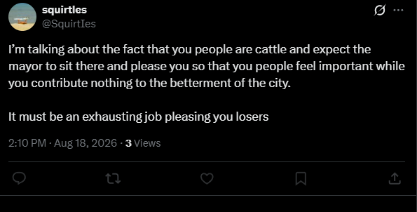 dicerollaaaaaaa's tweet photo. @SquirtIes @NYCMayor retard blocked me. just another drooling retard making up a person in his head to be mad about https://t.co/Rg3XBkXNMJ
