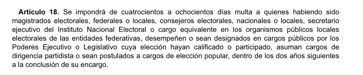 letroblesrosa's tweet photo. ‼️EXTRA‼️ La presidenta @Claudiashein incurriría en un delito electoral si nombra en algún cargo a la magistrada del @TEPJF_informa , Mónica Soto; eso incluye al servicio exterior.

El artículo 18 de la Ley General en Materia de Delitos Electorales dice que un magistrado que calificó la elección de un servidor de elección popular NO puede ser su subalterno.

Soto calificó la elección presidencial de la Presidenta de la República.

Se castiga con hasta 800 días de multa.