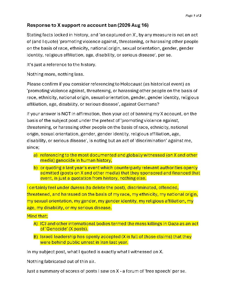 SlippingShadow2's tweet photo. @elonmusk - remember in 2023 you said:
"If somebody's gonna try to blackmail me with advertising, blackmail me with money, go fuck yourself."

Today - I say it to you,
"if you are gonna blackmail me with account ban, go fuck yourself"

I refuse to bow to X weaponizing Free Speech https://t.co/bFA92x59Za
