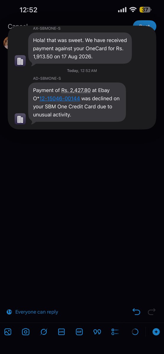 smartmeet_'s tweet photo. Hey @OneCardHelp I am getting OTPs for suspicious transactions for the past 3 days constantly. There is no way, I can report this in the app. Your chatbot is terrible at that! What was once the best CC app has become the worst in UX and CX! Just received one while writing this! https://t.co/FrnmocgrjL