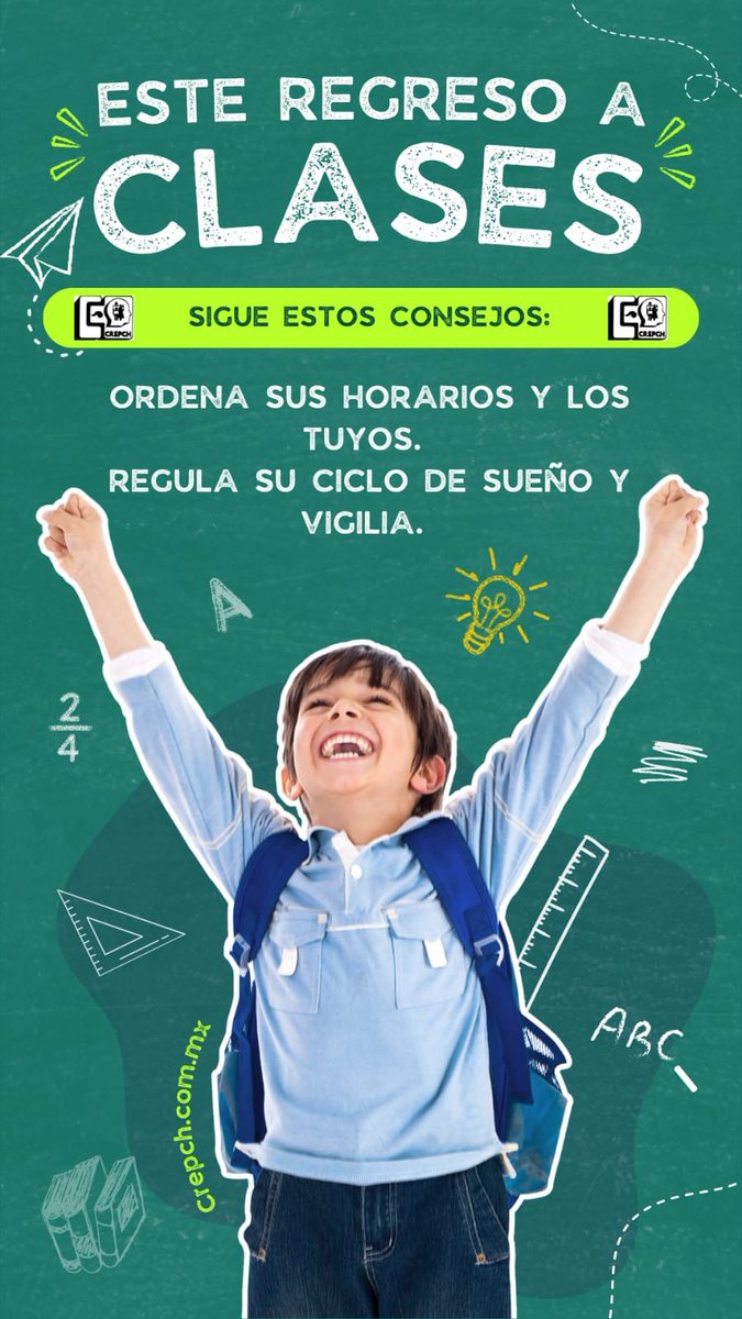 crepch's tweet photo. Prepara el regreso a clases para que toda la familia lo disfrute.

Citas 55 1915 3015

#terapiamultisensorialsimbólica #RegresoAClases #FelizMartes https://t.co/SmNzwkDu8v