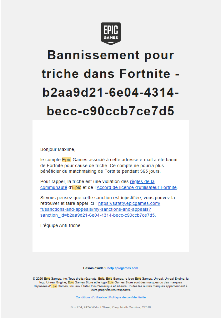 MaxSubarashi's tweet photo. Je me suis fais bannir de Fortnite le 10 aout pour "exploitation de faille" alors que je n'ai rien fait, j'ai juste voulu lancer 2 parties, je n'ai toujours pas eu de réponse à mon appel alors que ca fait 8 jours que j'ai fais ma demande, c'est pas normal de laisser ses joueurs dans l'attente quand on à rien fait à part vouloir jouer à votre jeu ! Certaines personnes se voient débannir en moins de 24h !
Je fais appels à vous pour m'aider à faire avancer mon dossier s'il vous plait, merci à ceux qui partage et qui essayeront de m'aider 
@FortniteStatus @FNCompetitive @FortniteFR @Fortnite @SiankaTv @Nanxss @snaggyfnt @FAcrackly @EpicGamesFR @EpicGames