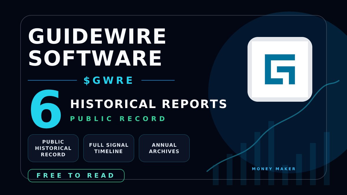 MMakerStrat's tweet photo. 📈 Historical Signal Record

How did previous Money Maker signals on Guidewire Software evolve?

Discover:

• 6 completed public reports
• Full signal timeline
• Historical archives

Read it free.

$GWRE #StockMarket https://t.co/H5OayBQSAV