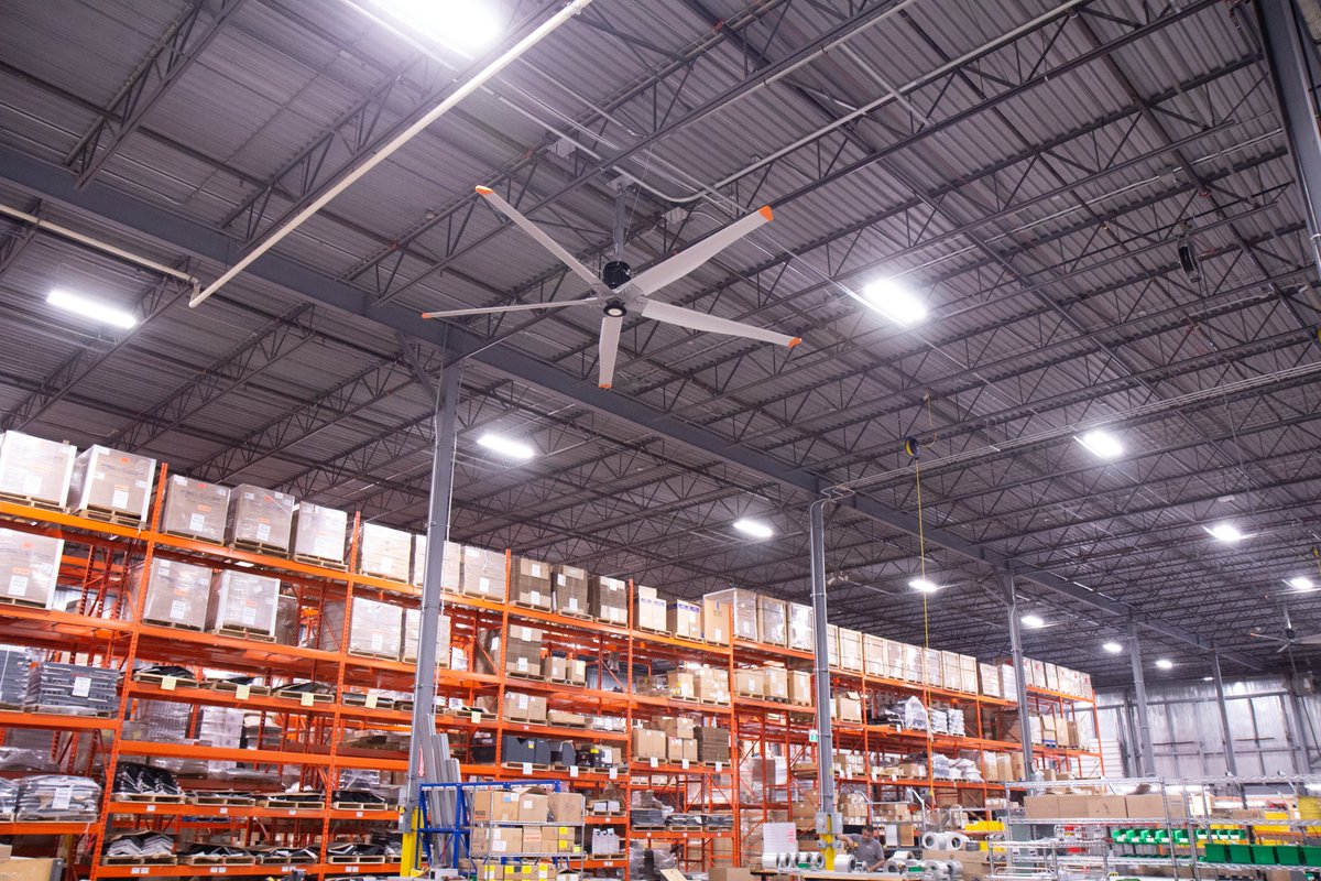 schwank_na's tweet photo. When summer temperatures rise, keeping large warehouses cool can be a challenge.

MonsterFans HVLS fans move large volumes of air, creating a cooling effect of 5–7°F (3–4°C) to help maintain a more comfortable working environment.

#Schwank #MonsterFans #HVLSFans #HVAC https://t.co/NQPi0CQIzc