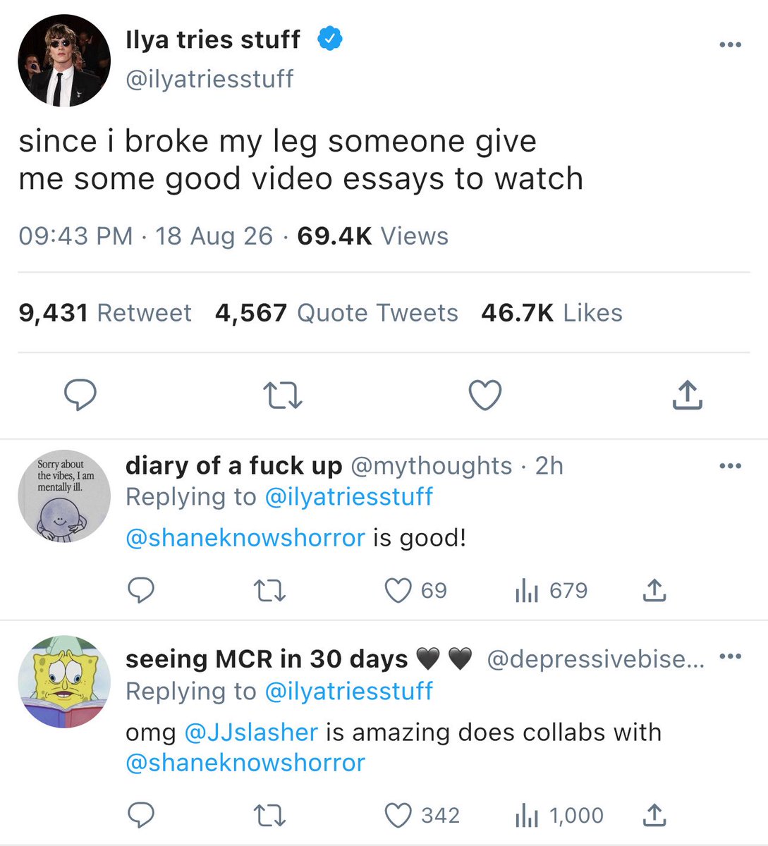 hollandersimp's tweet photo. #hollanov smau 

Shane is a horror youtuber. Ilya is a chaotic youtuber (who hates horror) who breaks his leg and needs something to watch. And well maybe Ilya isn’t that much of a hater of horror now? https://t.co/1iWcrZOHbk