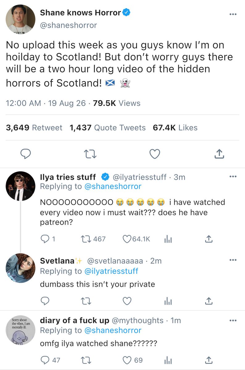 hollandersimp's tweet photo. #hollanov smau 

Shane is a horror youtuber. Ilya is a chaotic youtuber (who hates horror) who breaks his leg and needs something to watch. And well maybe Ilya isn’t that much of a hater of horror now? https://t.co/1iWcrZOHbk