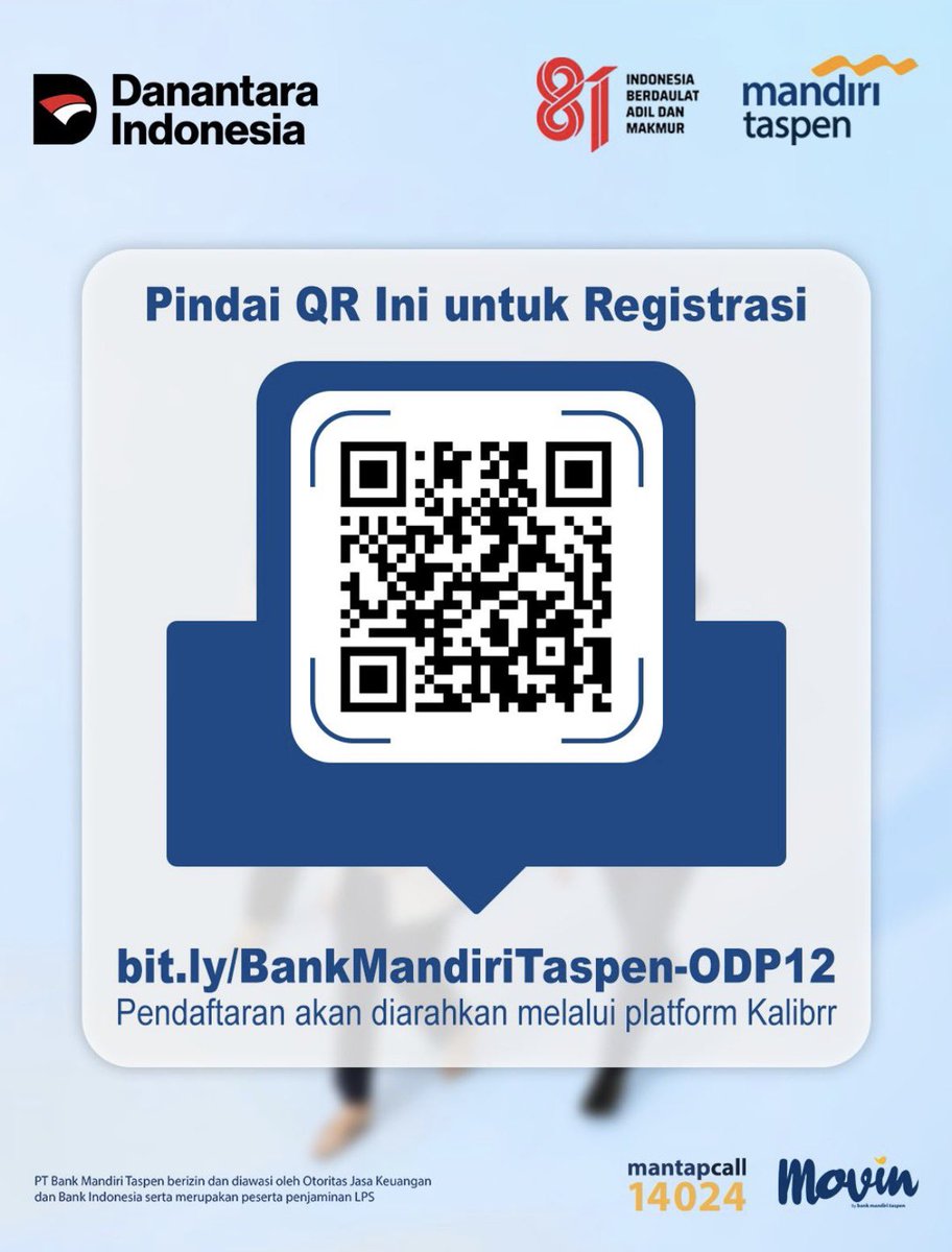 genzcorporation's tweet photo. LOKER MT MANDIRI TASPEN 2026 BARU DIBUKA!!

Officer Development Program (ODP) Bank Mandiri Taspen kembali dibuka!

Saatnya memulai langkah lebih besar dalam perjalanan kariermu. Melalui ODP, Bank Mandiri Taspen membuka kesempatan bagi talenta muda untuk mengembangkan business perspective, leadership capability, dan pengalaman langsung di dunia perbankan sebagai fondasi menjadi pemimpin masa depan.

Terbuka untuk Fresh Graduate maupun kamu yang memiliki pengalaman kerja maksimal 2 tahun dan siap bertumbuh, menghadapi tantangan, serta membangun karier di berbagai wilayah Indonesia.

Your journey starts here. Grow beyond your potential and lead the future with Bank Mandiri Taspen.

Daftar sekarang melalui:
🔗 https://t.co/F0NRMEhtKw