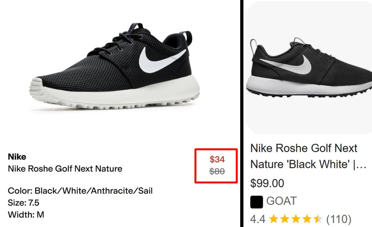 Pricerrors's tweet photo. $80 NIKE SHOES NOW $34

Choose ANY size + apply code 'ZAPEXTRA15' at payment

https://t.co/6mb5wNUZ8R #ad

Drops to $34 while same shoe goes for $99 at Goat

FREE shipping when you simply make an account https://t.co/kEiKDv5dHE