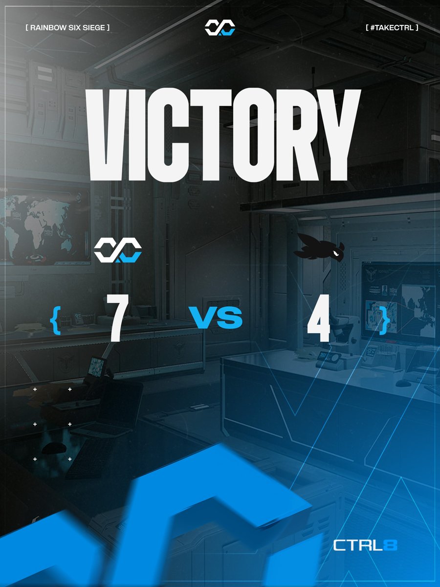 CTRL8gg's tweet photo. 🔥 VICTORY

CTRL8 7 - 4 @TurTlesClan_ 

WHAT A BATTLE. 🔥

We fought for every round and came out on top.

GG's @TurTlesClan_🤝

#CTRL8 #WeTakeCTRL #R6Siege #R6Esports https://t.co/5uujnFHq8o