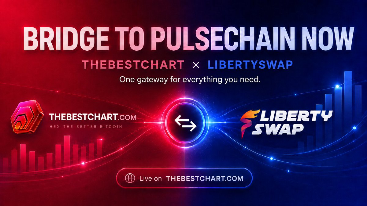 TheBestChart's tweet photo. BRIDGE TO PULSECHAIN NOOWWWWW !!!!! 😎

THEBESTCHART × @LibertySwapFi 🗽

One gateway for everything you need.

Bridge into PulseChain. Track the ecosystem. Keep moving. 🔥

🌐 https://t.co/aATSnWCwYM

$PLS $PLSX $HEX https://t.co/qLvmVzckmX