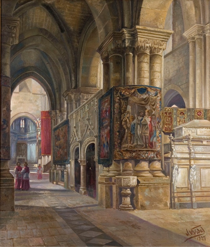 MuseusDeSitges's tweet photo. 📌 ‘Interior de la catedral de Tarragona’ (1927), de Josep Vidal Vidal, pintura a l'oli sobre tela. Museu del Cau Ferrat.
#SantMagí https://t.co/o7XlIvLmEj