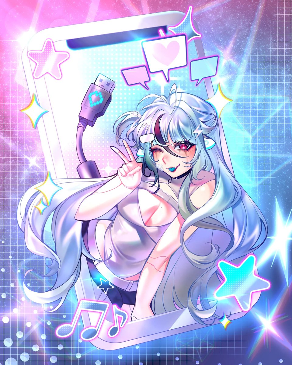 HarisunStudios's tweet photo. "Hi, i'm your cyber bug failure hiding in your Phone"

It's sooo cutee ❤️

Commission by @digidolly_ with CarrionX style :3
Visit her twitch on https://t.co/Sjkiad4feQ

CarrionX has 2/10 slots, grab it fast xD https://t.co/VQ3LenubE8