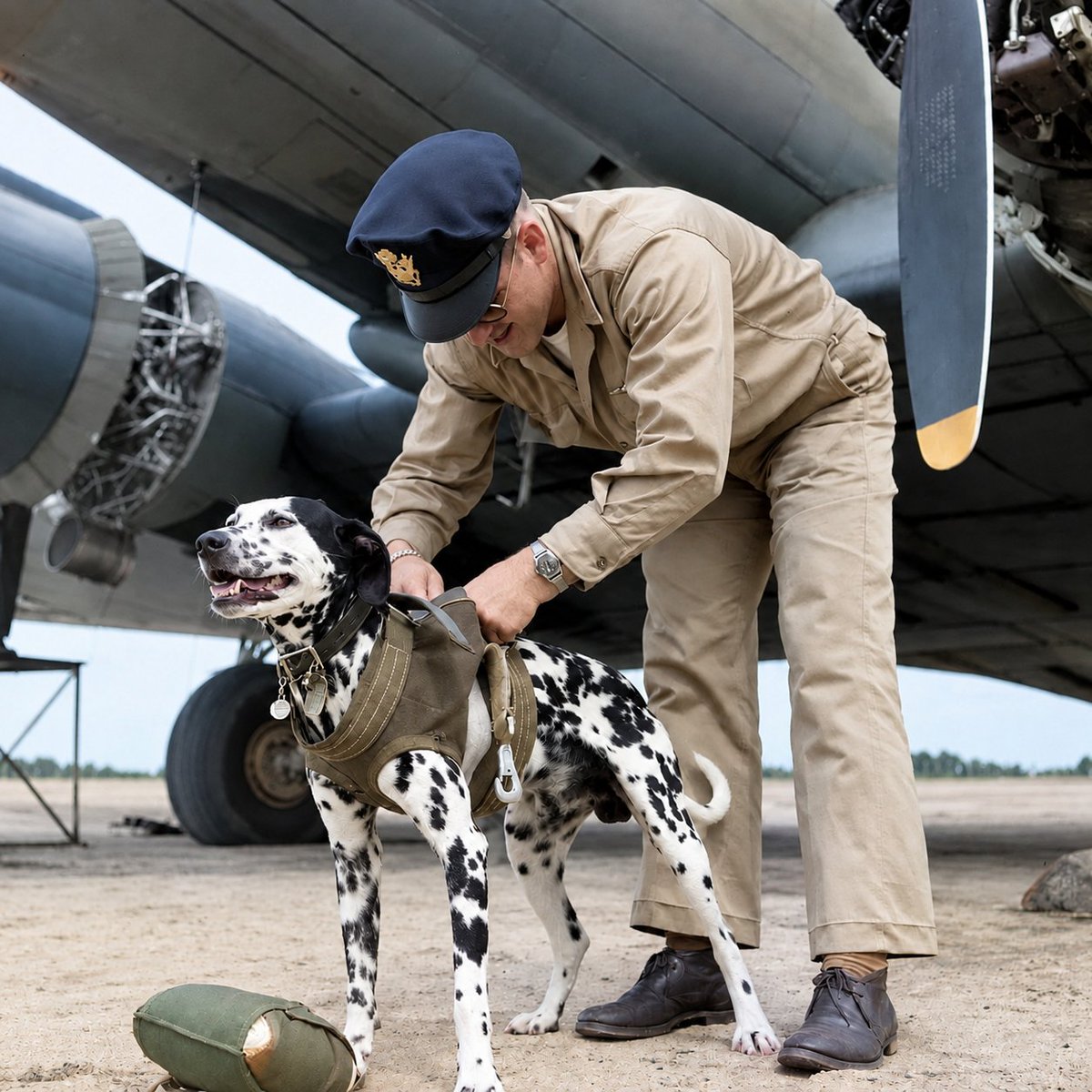 Fray_Ek's tweet photo. US Air Force 1944..
This beautiful Dalmatian, the crew's mascot.. 🐶 https://t.co/IocaGiYAnh