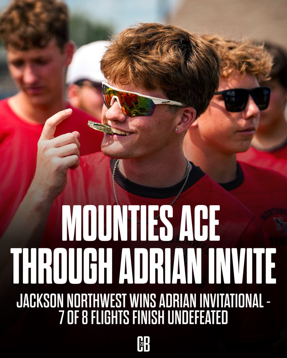 CBarrus20's tweet photo. Jackson Northwest Tennis takes the Adrian Invite, defeating Tecumseh 8-0, Adrian 8-0, and Ypsilanti Lincoln 7-1 🎾

@JTV_Sports @JTVJackson @NorthwestAth https://t.co/OUR4IJ0COs