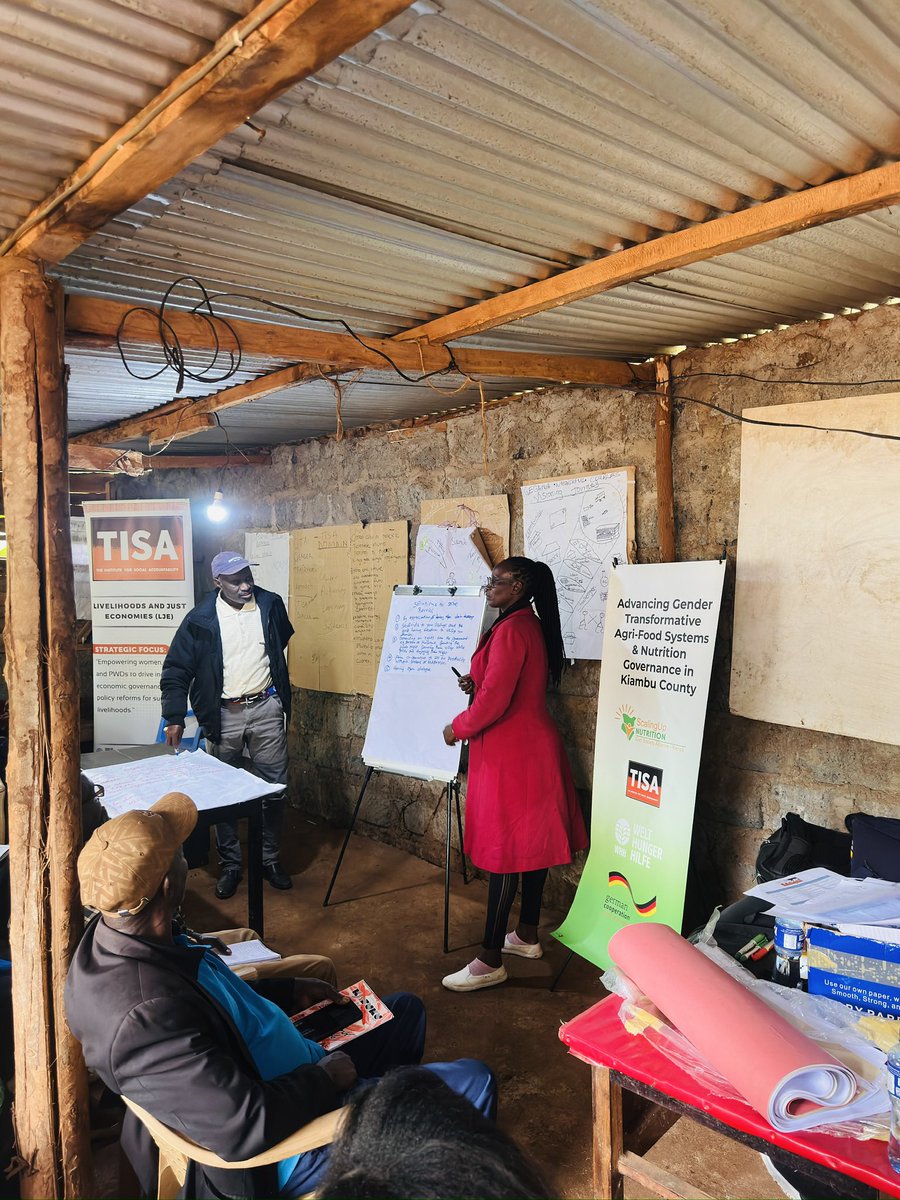 TISAKenya's tweet photo. What does a morning routine reveal about power and gender roles?

Today we are at a Community Dialogue in, Gatundu North, we asked participants to write down everything they had done since waking up which were then read aloud anonymously, and the room was asked to guess the author's sex based solely on their routine.  

When a note reading "I woke up and had breakfast" was shared, the consensus was immediate: Male.
The reason given by the room? "Hawakupika chai."

Before anyone reaches the farm or market, morning routines reveal who owns time and who carries the invisible weight of care work.Unpaid domestic labor isn't just culture. It’s an economic filter determining who enters the day rested and who enters it exhausted.

When men share the domestic load, it isn't a loss of identity, it’s an investment in family resilience. Less household burnout means higher earning power, better planning, and stronger homes.

Culture changes the moment a community sees the pattern and chooses to shift it.