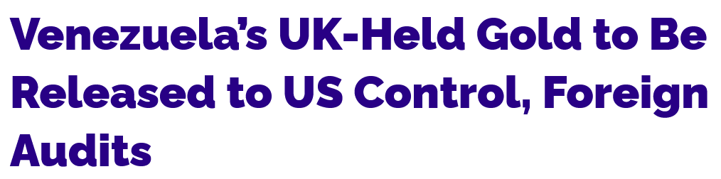 BladeoftheS's tweet photo. 31 tons of gold $4bn worth owned by Venezuela is being given to Donald Trump by the Bank of England.

The UK is aiding Donald Trump commit yet another War Crime. https://t.co/cailu2k2FW