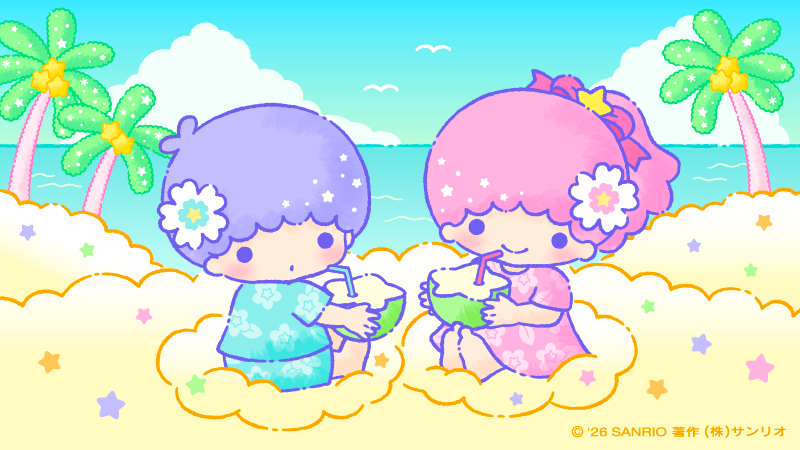 kikilala_sanrio's tweet photo. 砂浜でのんびりタイム☆ https://t.co/Ee58iqvrlu
