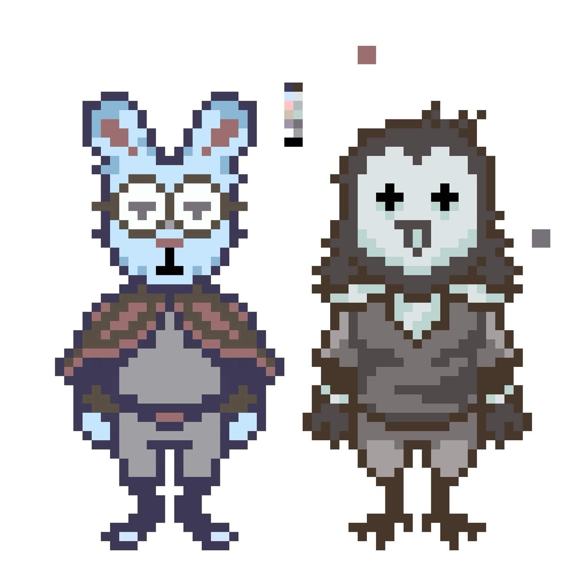 ZenithFrontiers's tweet photo. Allene and ester #spritework #spriting #pixelart #pixel #retro #characterdesign #rpgmaker #bunny https://t.co/SkuKRyNrhs