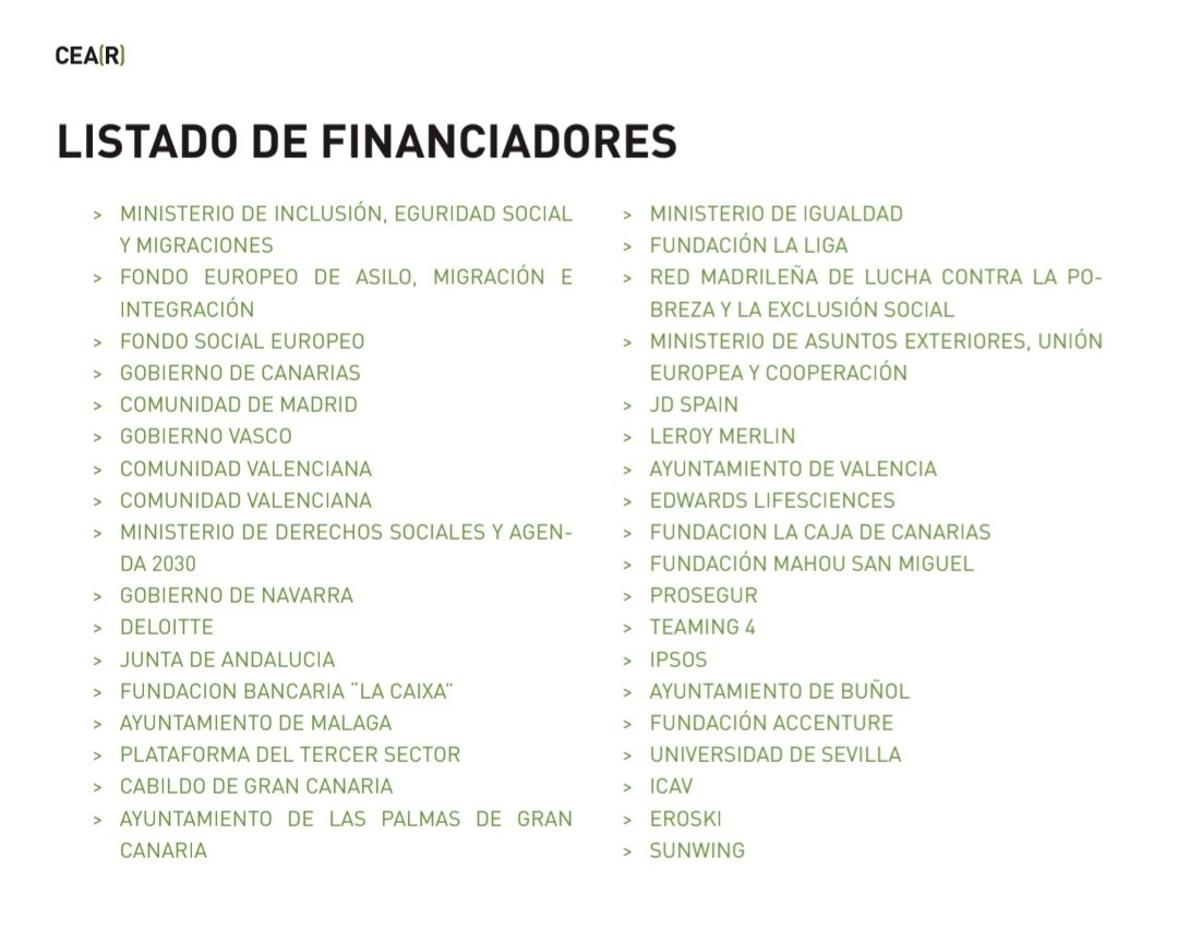 PhilAMellows's tweet photo. Dejo aquí el listado de financiadores de esta ONG particularmente dañina, por si alguien se lo quiere recordar a alguna de las comunidades y ayuntamientos que (sorprendentemente) figuran. https://t.co/dnf7npZglN