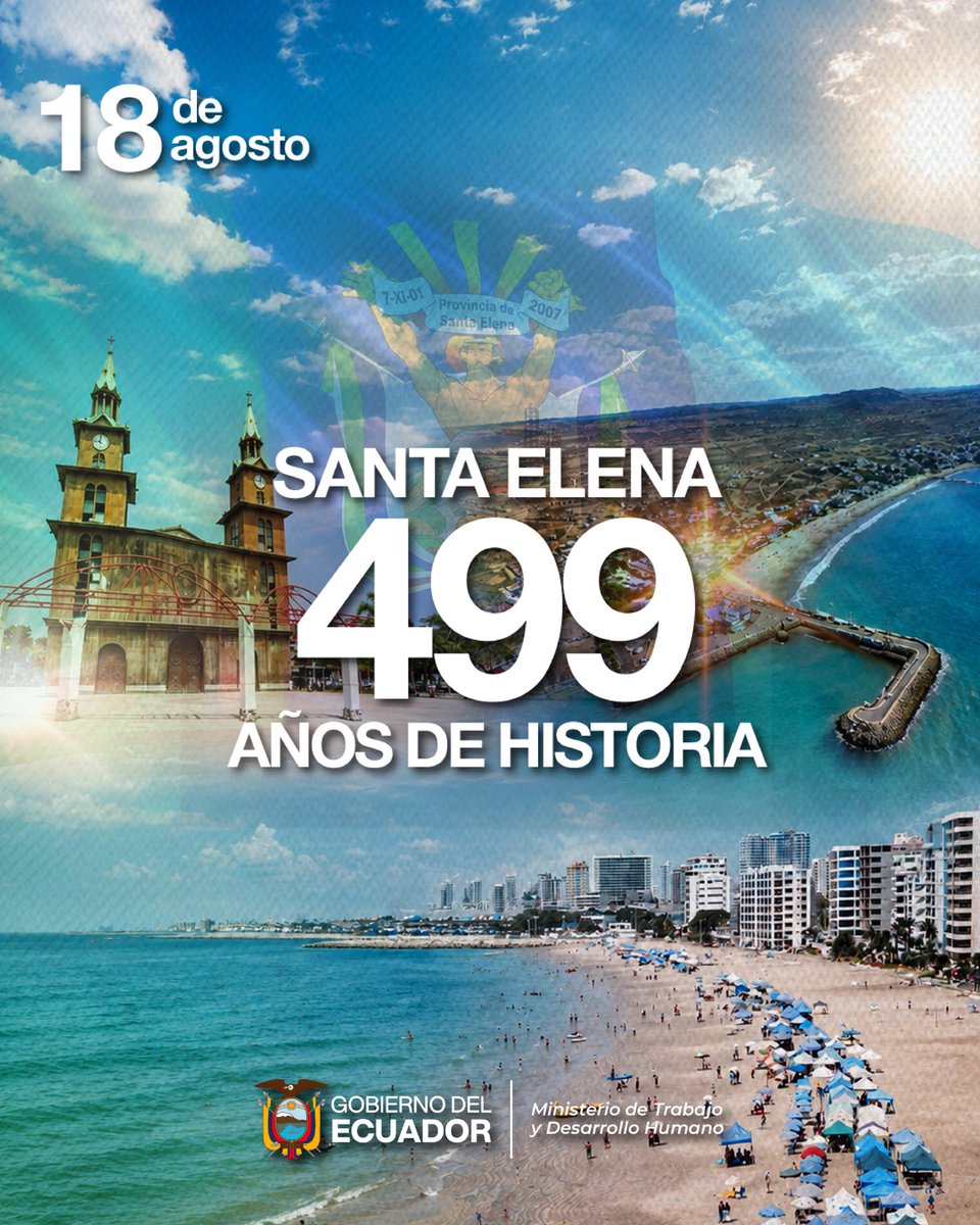 MinTrabajoEc's tweet photo. Santa Elena celebra 499 años de historia, cultura y tradición.

Una provincia de hombres y mujeres trabajadoras y nobles, que defienden sus raíces, identidad y el orgullo de pertenecer a una tierra que avanza con la fuerza de su gente.

#SantaElena se lleva en el corazón. https://t.co/wPSBgbg0l3