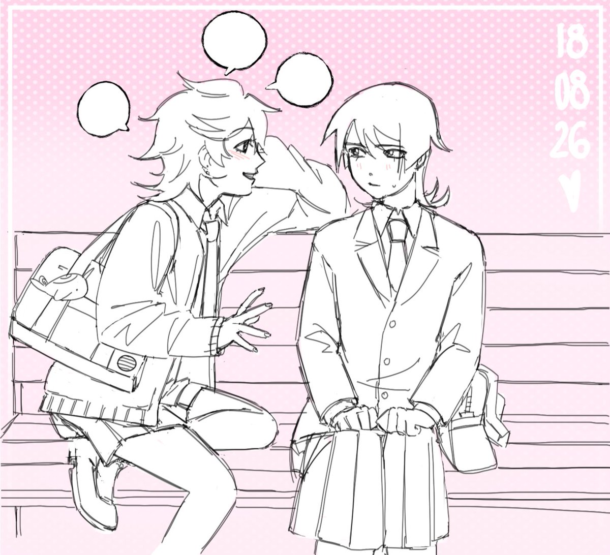 zapachiro's tweet photo. I've been craving #chiscara yuri and why not high schoolers too ദ്ദി ˉ͈̀꒳ˉ͈́ )✧ https://t.co/c29CbOOysR