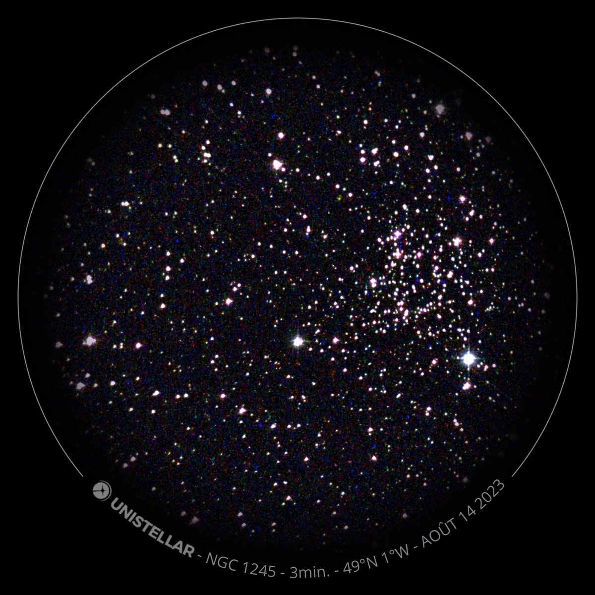 ahenk75's tweet photo. Open star cluster NGC 1245, in the MilkyWay, constellation Perseus, at a distance of ~10,435 ly🔭Img1 on Jan5, 2024🔭Img2 on Aug14, 2023 #Space #Astronomy w/ @Unistellar #eVscope https://t.co/QHGTn4XAUO