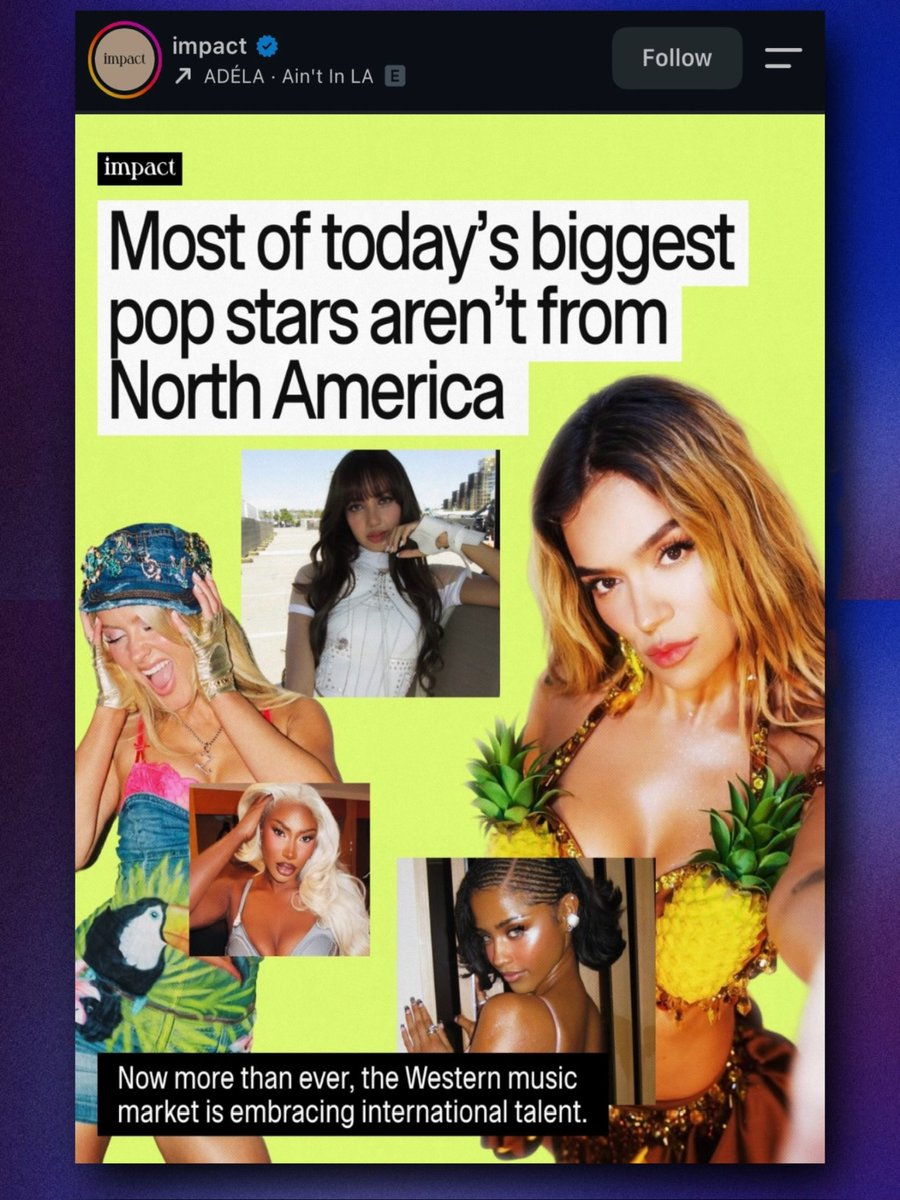 XGPopBase's tweet photo. IMPACT names XG among the biggest pop stars who aren’t from North America in a new Instagram post. https://t.co/f6qTaW7RX1