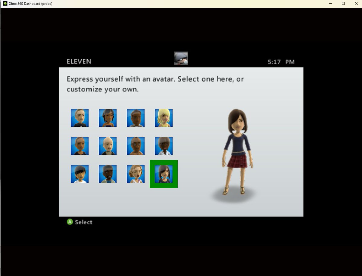 deadb11y's tweet photo. Alright it's slowly coming together. Now the game shows up in the 360 dashboard and basically from there it even saves to an offline profile and you can create an avatar. Future steps will be me holding an xbox live equivalent but specifically for this emulator. https://t.co/ch0Z9t5Hfn