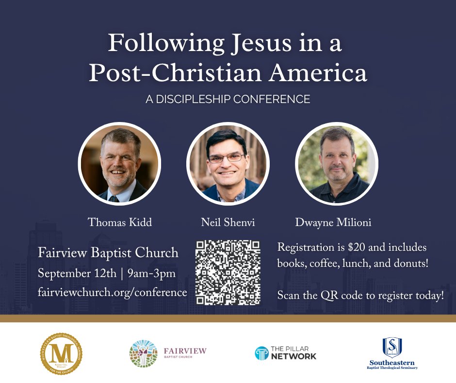 MattCapps's tweet photo. Don't miss this one-day conference at @FairviewBC with @ThomasSKidd, @NeilShenvi, and @DwayneMilioni. It's only $20. Includes coffee, lunch, and several books! More info here: https://t.co/ZMzlha2igS https://t.co/qKfTqye4Dj