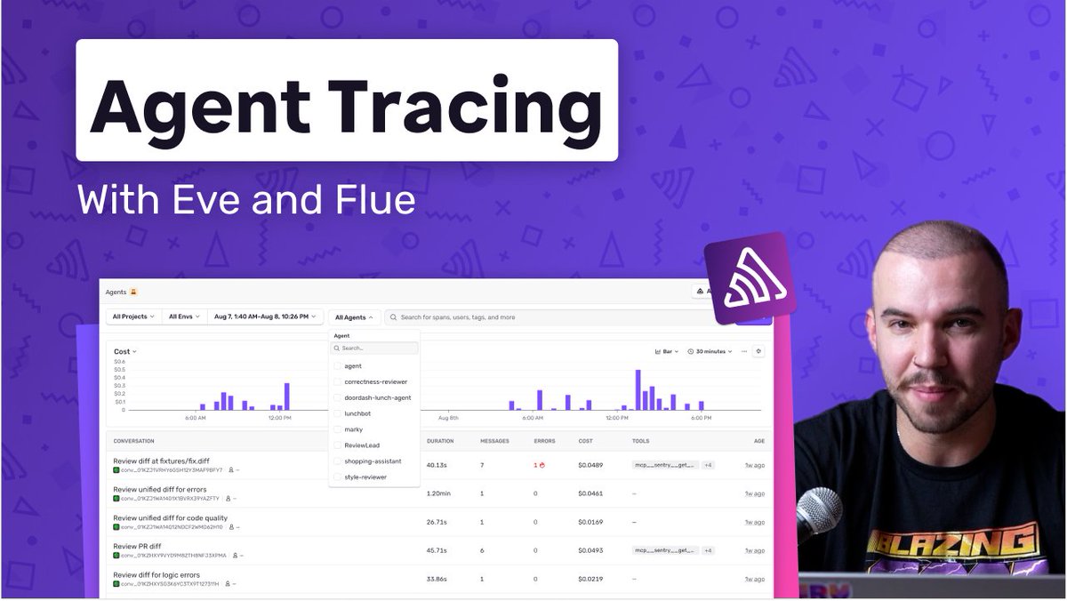 sentry's tweet photo. Your agent works great... until it doesn't.

Then you're staring at a black box wondering why it hallucinated a tool call, burned 40k tokens, or just silently died.

Agent Tracing fixes that. Here's what it looks like in 3 different scenarios 🧵 https://t.co/aqkrvsVQig