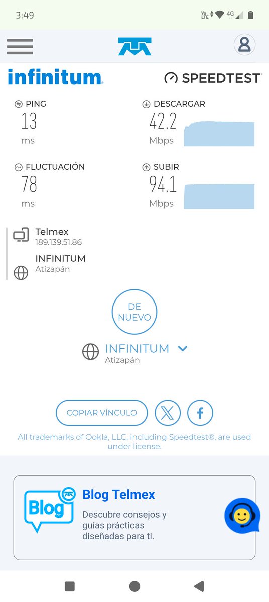 migher74's tweet photo. Otra vez @TELMEXSoluciona, no tengo la velocidad contratada, la anterior ocasión duro menos de 24 horas y volvió a bajar, que esta pasando?. https://t.co/lnCm3Xs2Xu