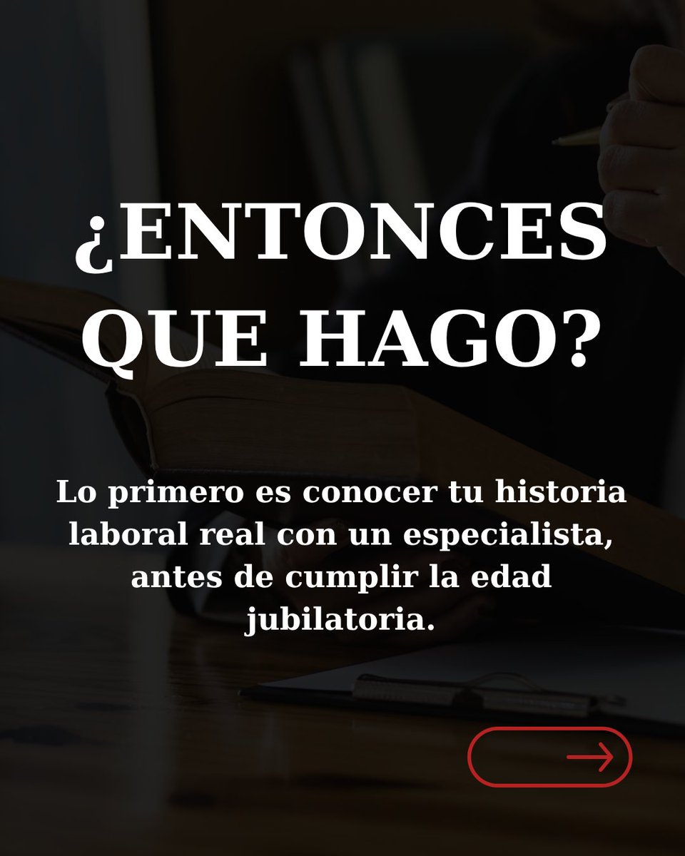 Dadinucci's tweet photo. "No tengo los 30 años de aportes, así que no me puedo jubilar." 🔴

Hoy existen moratorias, planes de facilidades y unidades de deuda previsional que permiten completar los años que faltan.
Cada historia laboral es distinta.

📩 Escribime y revisamos juntos tu situación real. https://t.co/Lj56RwOVGA