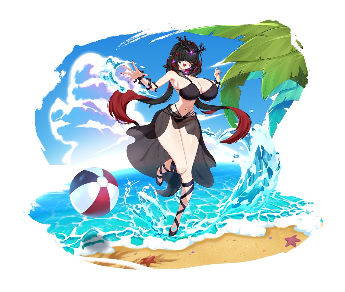 ElaraVtuber's tweet photo. Let's hit the beach! 

AMAZING 🎨 by @/mishythesheep https://t.co/iovY9AgeUk