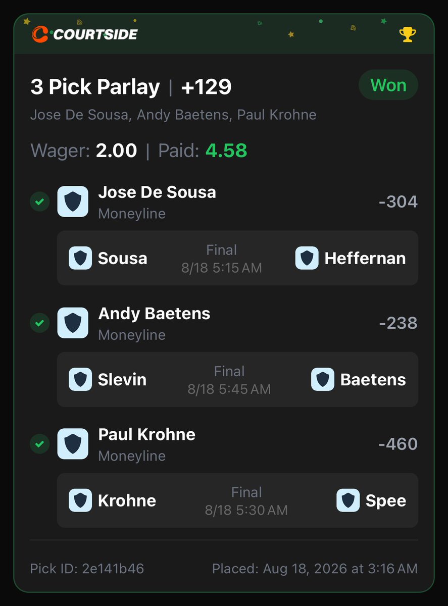 Dramalicious3's tweet photo. Another win with Darts. I think I’m at least 2 for 3 if not 2 for 2 with my bets on Darts. Let’s go @courtsideapp https://t.co/Pv0D6AJbXO