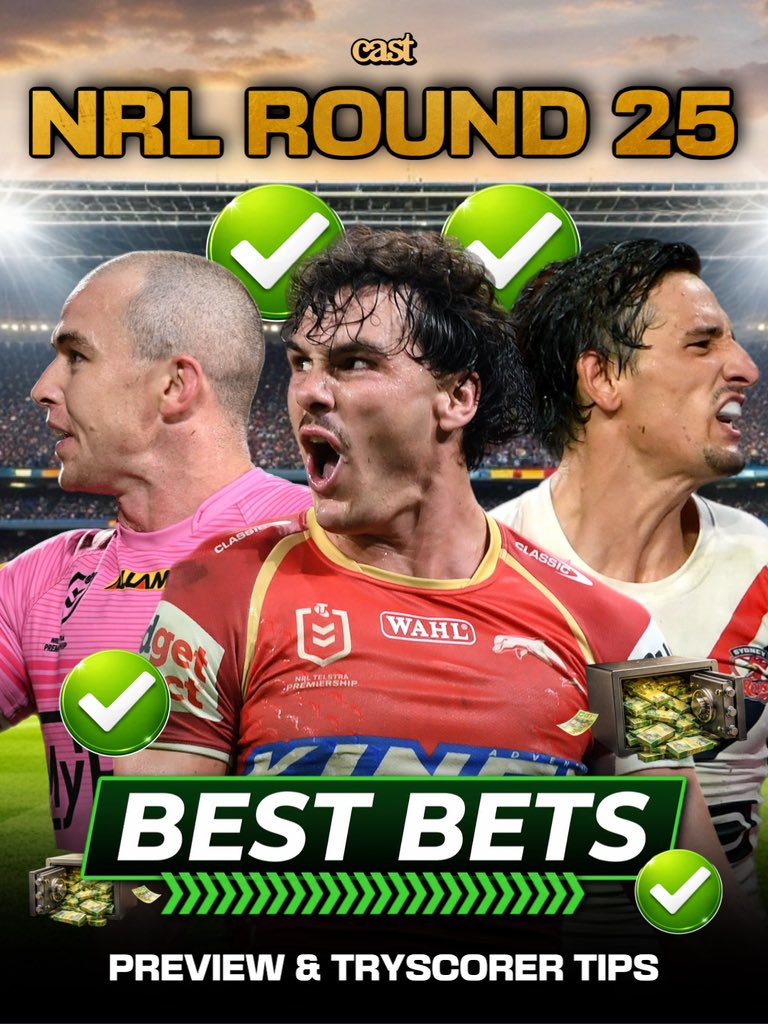 thecastpatrol's tweet photo. NRL ROUND 25 PREVIEW OUT NOW! 🏉💰

Click here to watch episode: https://t.co/Gq1SN3J9HS 👈

BEST BETS FOR EVERY GAME OF THE ROUND! 🤑 Last week we went 5/8 ✅✅✅✅✅ https://t.co/pQG8Z1XuQB