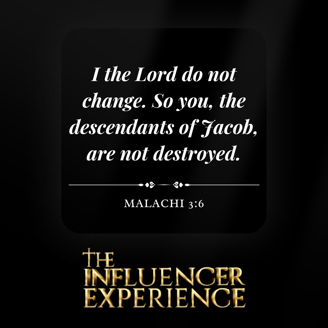 influencerexp's tweet photo. “I the Lord do not change. So you, the descendants of Jacob, are not destroyed.” — Malachi 3:6

God’s unchanging nature is a reminder that His character and promises remain constant through every season.

#BibleQuotes #WordOfGod #BibleTruths #VerseOfTheDay #BibleStudy https://t.co/dtjYRhpEcD