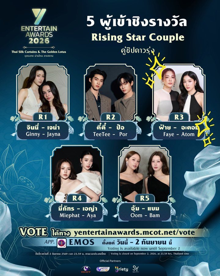gracewo18038651's tweet photo. 🪷VOTE Reminder - Y Entertain Awards🪷

Please continue to vote or check in daily (for the free coins)💪

🗳️Princess of GL - Faye - G4
🗳️ Rising Star Couple - FayeAtom - R3

voting link: https://t.co/gF87JrJCFI

🆓FREE Voting: If you log into the website every day. U need to go to your profile. Then hit the "check in" button. U will get 2 FREE Silver coins per day. U will need 10 silver coins for 1 vote.

💰Paid voting also possible

#FayePeraya 
#FayeAtom 
#AtomPariya 
#FabelEntertainment