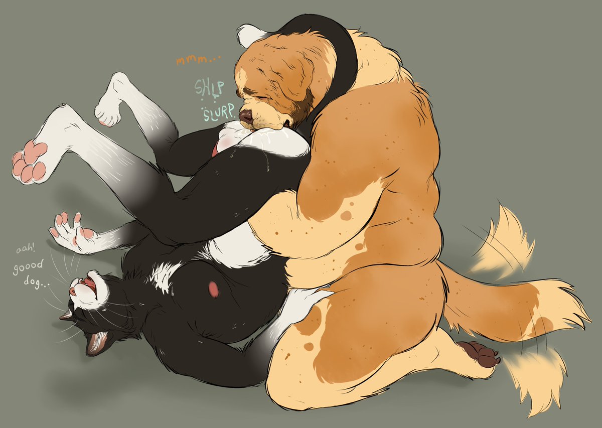 heavychow's tweet photo. lost in the sauce 🐶👅🐱 https://t.co/5NMyR4CDZm