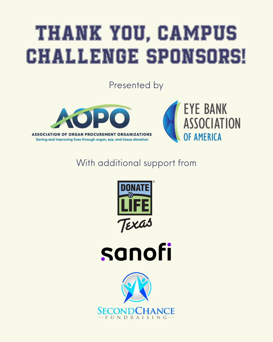 sodanational's tweet photo. Game on 🏈 The 4th annual SODA Campus Challenge is officially live!

It’s time to rally your teammates, rep your campus, and put points on the board for a cause bigger than the game at  https://t.co/LKwapqjNaM.

@AOPOHQ @restoresight @donatelifetexas @SanofiUS @SecondChancePA https://t.co/Fw9Lvbq61w