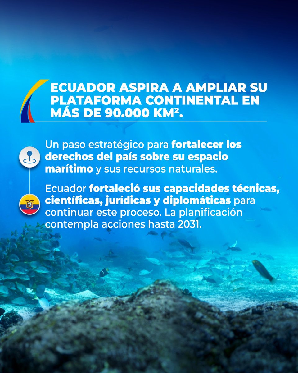 CancilleriaEc's tweet photo. 🇪🇨🌊 𝗘𝗰𝘂𝗮𝗱𝗼𝗿 𝗮𝘃𝗮𝗻𝘇𝗮 𝗲𝗻 𝗹𝗮 𝗮𝗺𝗽𝗹𝗶𝗮𝗰𝗶ó𝗻 𝗱𝗲 𝘀𝘂 𝗽𝗹𝗮𝘁𝗮𝗳𝗼𝗿𝗺𝗮 𝗰𝗼𝗻𝘁𝗶𝗻𝗲𝗻𝘁𝗮𝗹.

Ecuador trabaja para ampliar su plataforma continental más allá de las 200 millas náuticas, a partir de estudios técnicos y científicos sobre las cordilleras submarinas Del Coco-Colón. Este proceso, liderado por Cancillería, fue analizado durante la XXII Sesión Ordinaria del CLEPCE.

👉 Desliza y conoce cómo avanza este proceso estratégico para Ecuador.