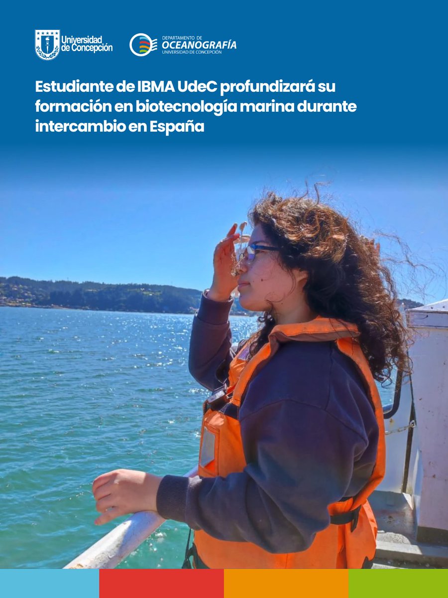 DOCEUdeC's tweet photo. Fernanda Rivas, estudiante @IBMA_UdeC, realizará un intercambio académico en la Universidad de Las Palmas de Gran Canaria donde busca fortalecer su formación académica, explorar nuevas perspectivas en acuicultura y avanzar en su investigación sobre polisacáridos de microalgas. https://t.co/T6C1pKhx6x