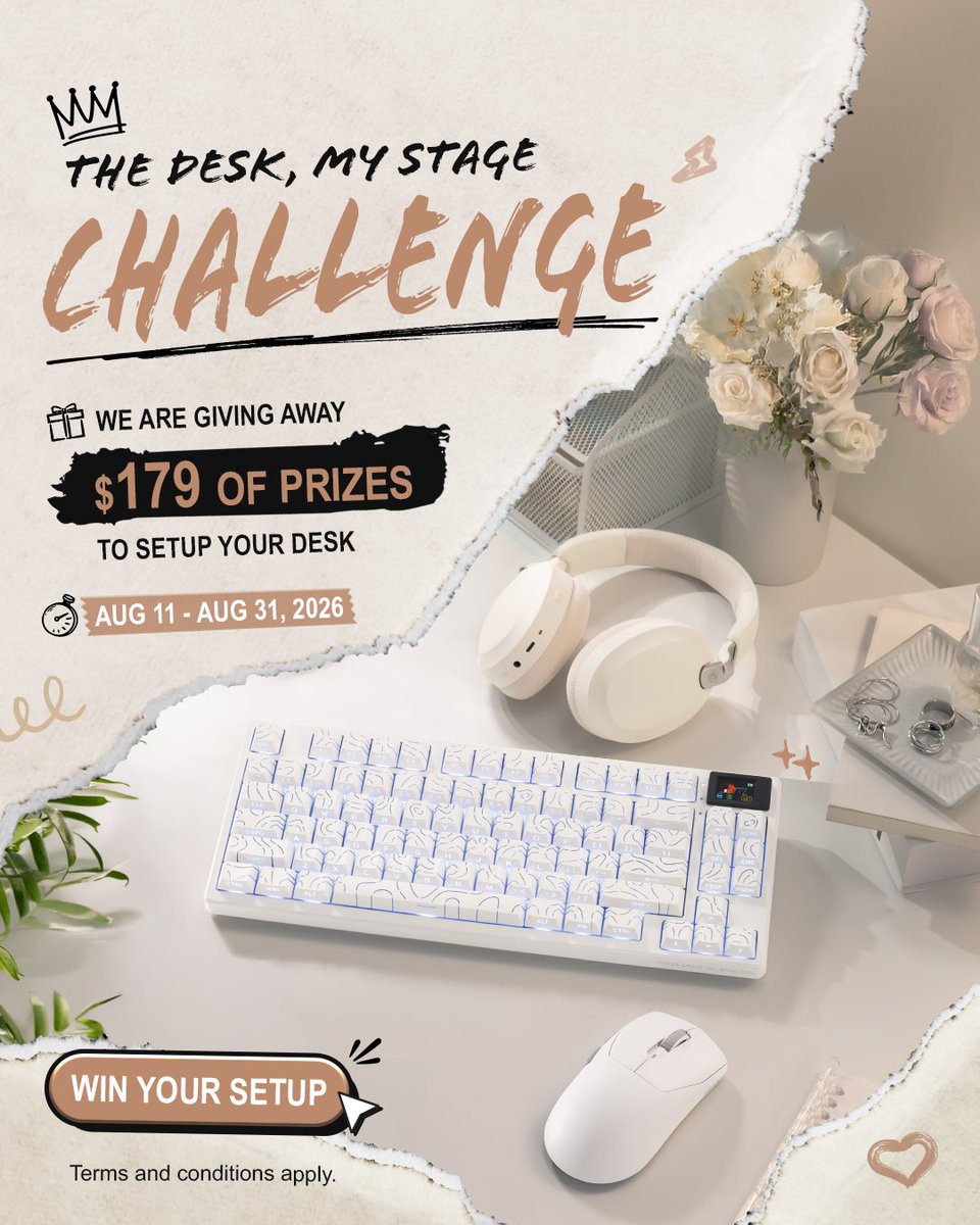 msiUSA's tweet photo. 10 AM. Time to lock in. 🤍  
A clean setup, fewer distractions, and more focus.    

⌨️ FORGE GK600 TKL WIRELESS – TOPO WHITE  
🖱️ FORGE GM340 WIRELESS – WHITE  
🎧  MAESTRO 500 WIRELESS – IVORY   

Take on the challenge: https://t.co/q9RijyDJW3

 *T&Cs apply.    

#TheDeskMyStage