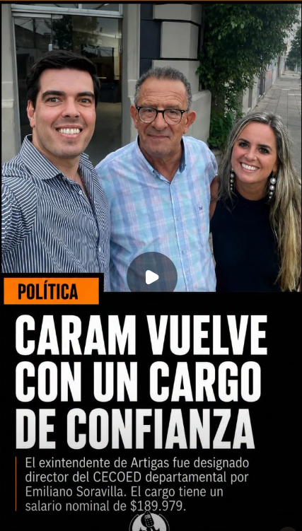 copel13's tweet photo. Que se sepa. Todos vuelven con el aval del P.Nacional. La empresa familiar Caram, enraizada en la Intendencia de Artigas, no se rinde. En 2024 Pablo Caram, fue condenado por omisión de denunciar delitos de funcionarios departamentales por el caso de las horas extras. La exdiputada Valentina dos Santos, actual S.General, también fue condenada ese año por el delito de usurpación de funciones en la causa que investigó el pago de horas extra de forma irregular a funcionarios de la comuna.