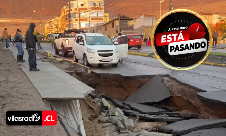 VilasRadio's tweet photo. 🚨🚨 ¡ALERTA DE TRÁNSITO EN IQUIQUE! 🚨🚨

💥 Reportan GRAN SOCAVÓN originado por las precipitaciones en Av. Ramón Pérez Opazo (ex Chipana) / Pasaje Salitrera Victoria, en la pista de BAJADA 🌧️🚗

⚠️ ¡Mucha precaución a los conductores! Se sugiere EVITAR EL TRÁNSITO por el lugar. ⛔

🔄 ¡Difunde!

#Iquique #ExChipana #EmergenciaIquique #Tarapaca