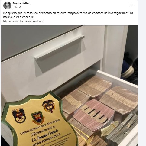 JulianMaciasT's tweet photo. Nadia Beller, la expareja de Fernando Cerimedo que según ella denuncia la intentó asesinar, acaba de publicar en su cuenta de facebook los fajos de billetes conseguidas con la corrupción.
Javier Negre sigue sin decir absolutamente nada sobre la detención de su socio. https://t.co/mQ4KZ2ypTS